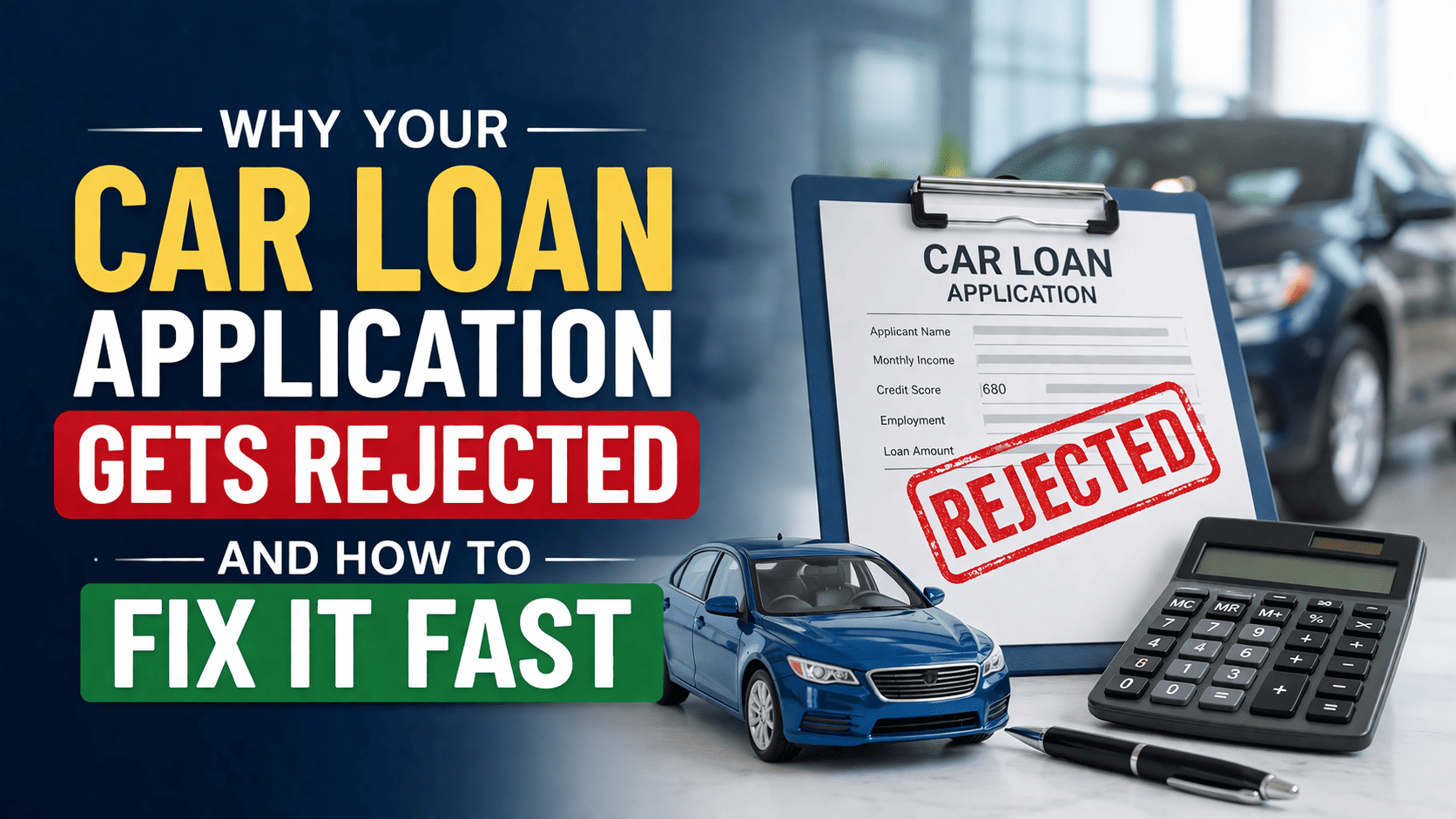 Why Your Car Loan Application Gets Rejected and How to Fix It Fast